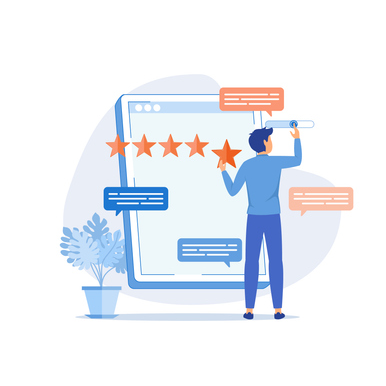 Icon of happy user using app for ambient computing & AI