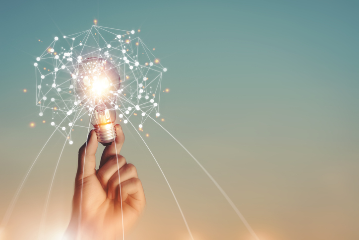 A lightbulb moment highlighting the idea of future trends in IoT and ambient computing