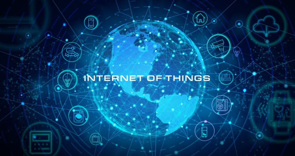 Future Trends in IoT (Internet of Things) - background with globe and network