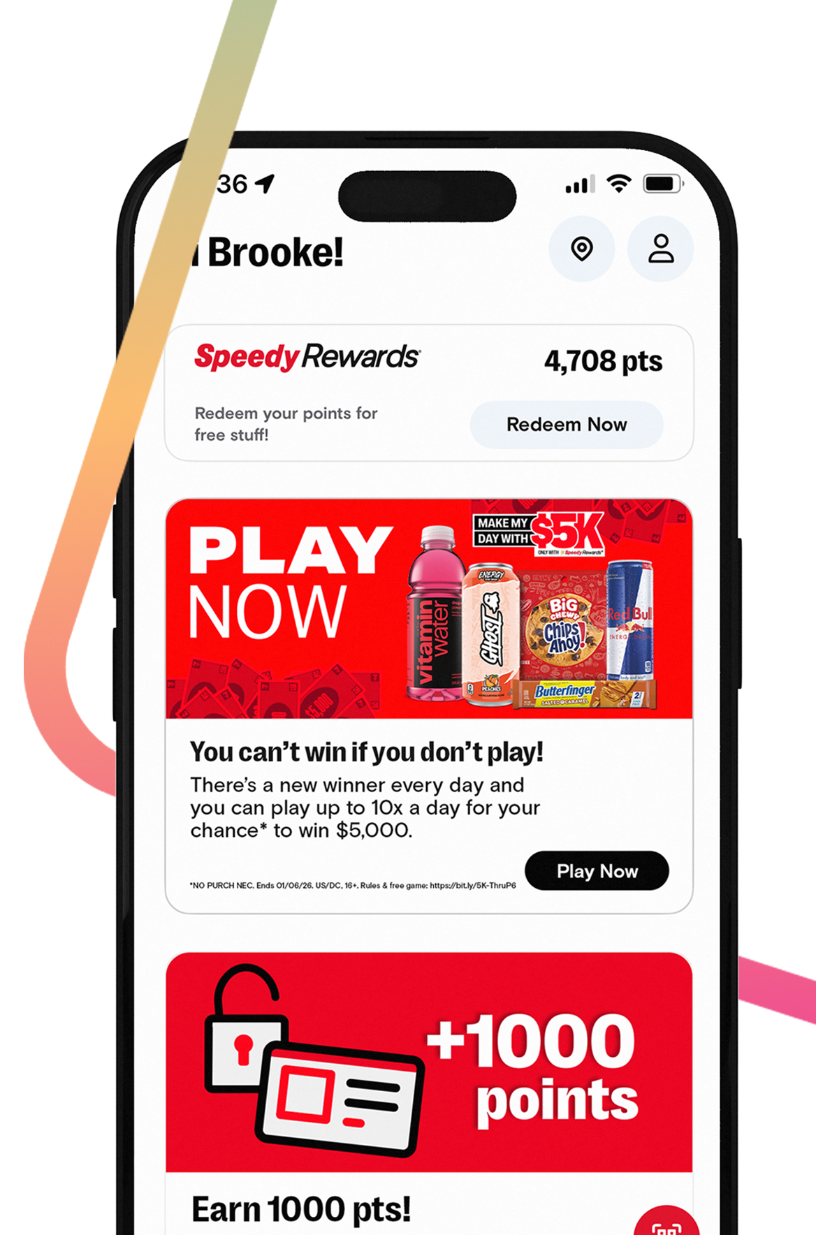 Phone image of Speedy Rewards loyalty program