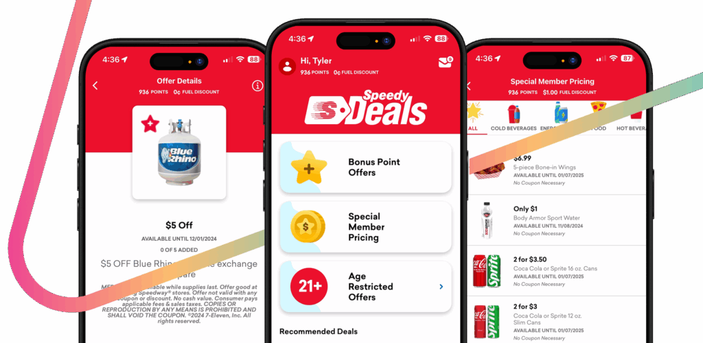 Image showing a seamless user experience in various Speedy Rewards App